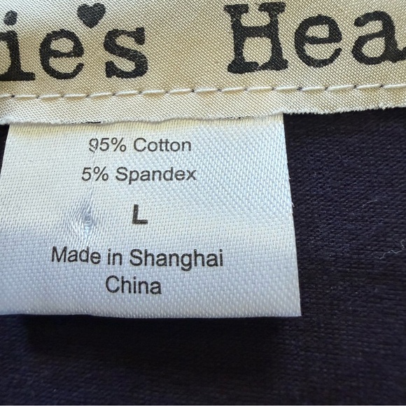 Effie’s Heart Summer Midi Dress Large Black Navy Floral Stretch Faux Wrap - Picture 12 of 14